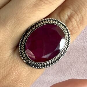 samuel benham sterling silver braided ruby ring size 9